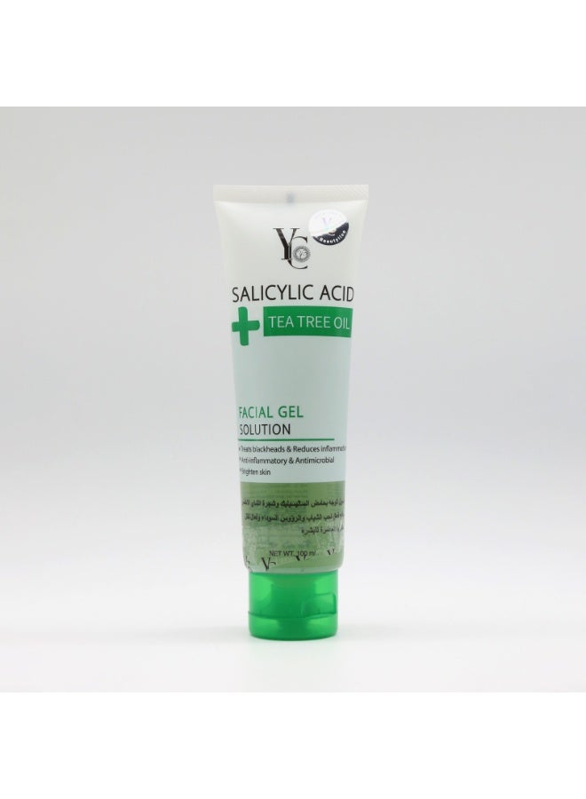 YC جل وجه YC بحمض الساليسيليك وزيت شجرة الشاي 100 مل