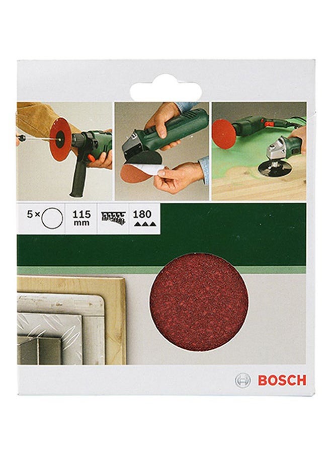 BOSCH - 5-Piece Sanding Sheet Set Red 115mm - Image 1