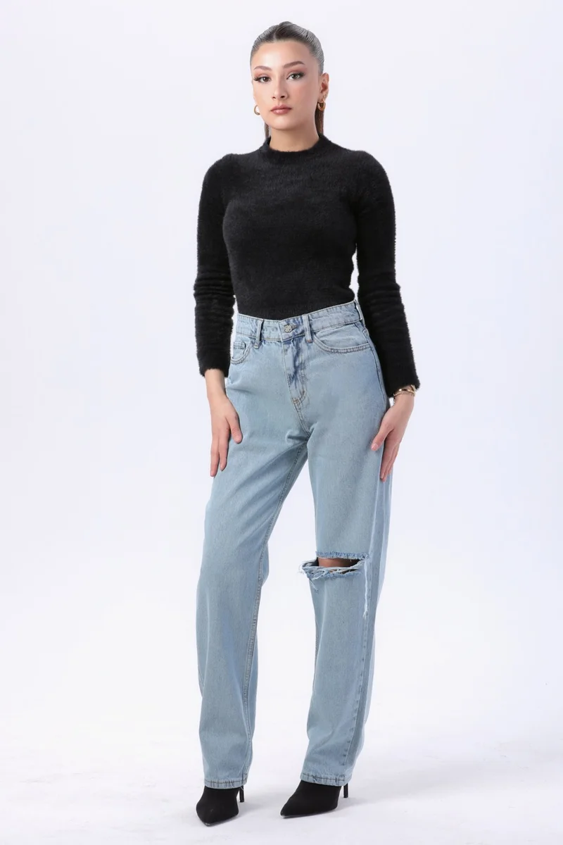 Tofisa 23808-ICE-BLUE-SNOW Palazzo Laser Jeans