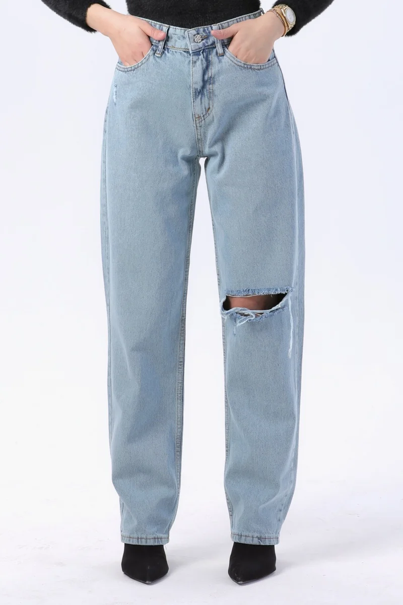 Tofisa 23808-ICE-BLUE-SNOW Palazzo Laser Jeans