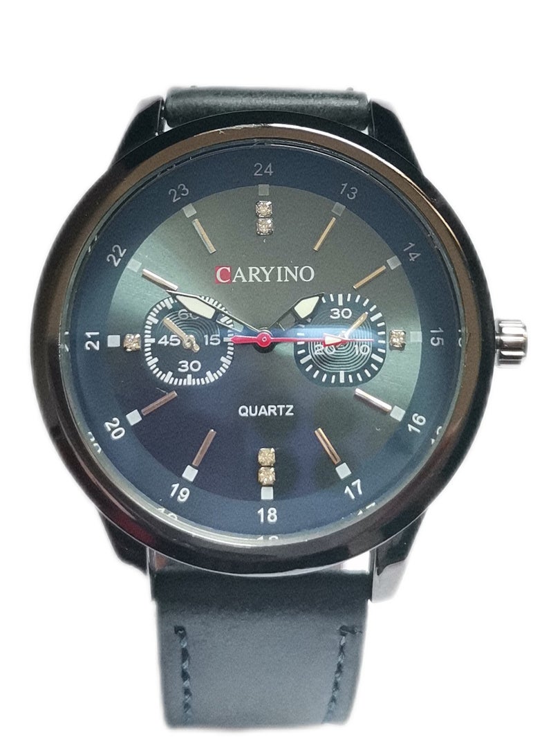 CARYINO Men's Watch with Set of High-end Leather Bracelets  - Image 2