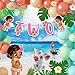 Seyal BBY Mna Two Banner Mna Second Birthday Decorations Birthday Party Supplies Tropical Island Theme Banner for Girls Birthdays Parties Decorations - Image 3