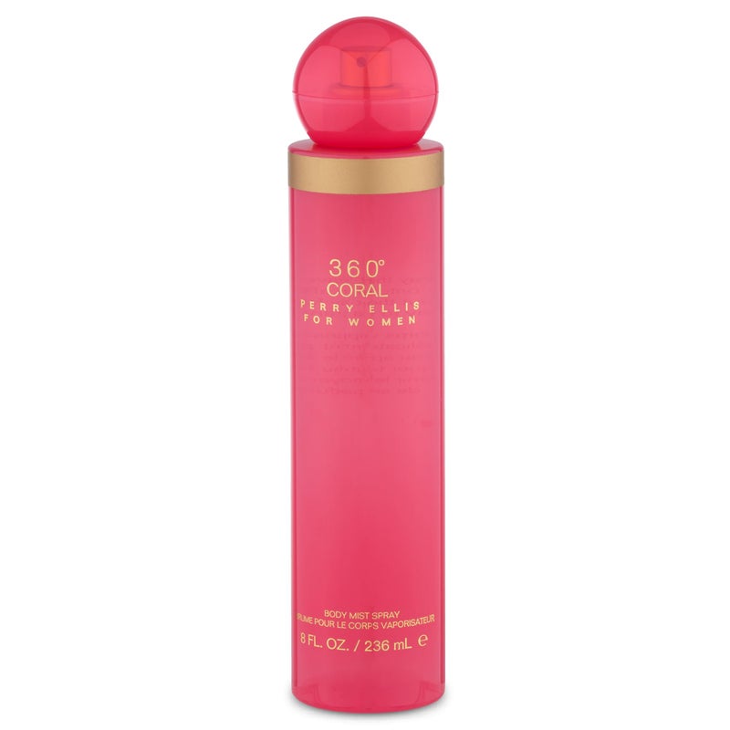 Perry Ellis 360Â° Coral Body Mist Spray for Women - Perfume for Women, Floral & Fruity Fragrance, EDT, Designer Scent for Her, Long Lasting - 8 fl oz (200 mL) - Image 1