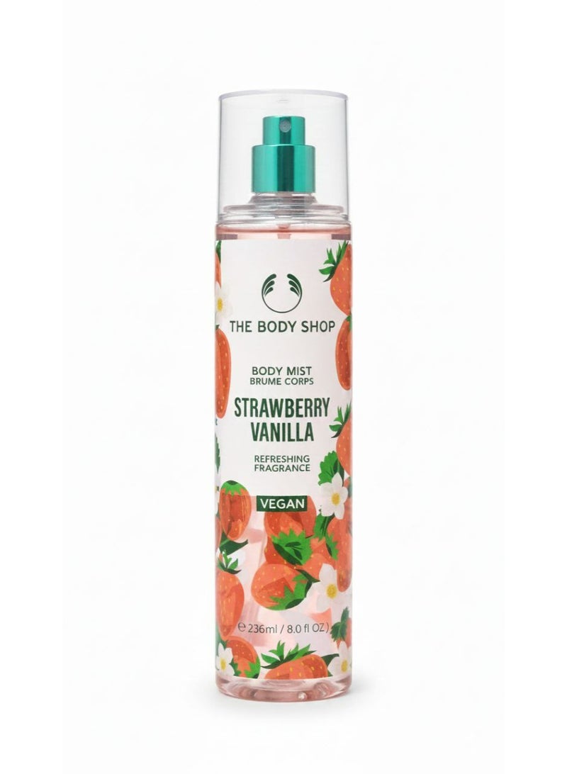 ذا بودي شوب معطر جسم (بادي ميست) برائحة الفراولة والفانيلا من ذا بودي شوب - 236 مل - Image 1