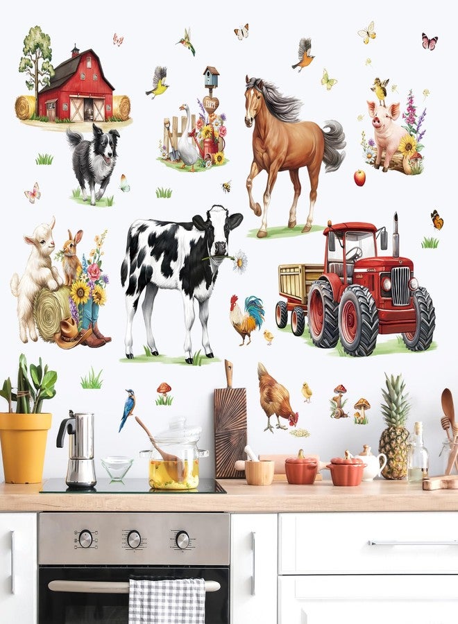 decalmile Farm Animal Wall Decals Horse Cow Farmhouse Truck Wall Stickers Bedroom Living Room TV Background Wall Decor - Image 3