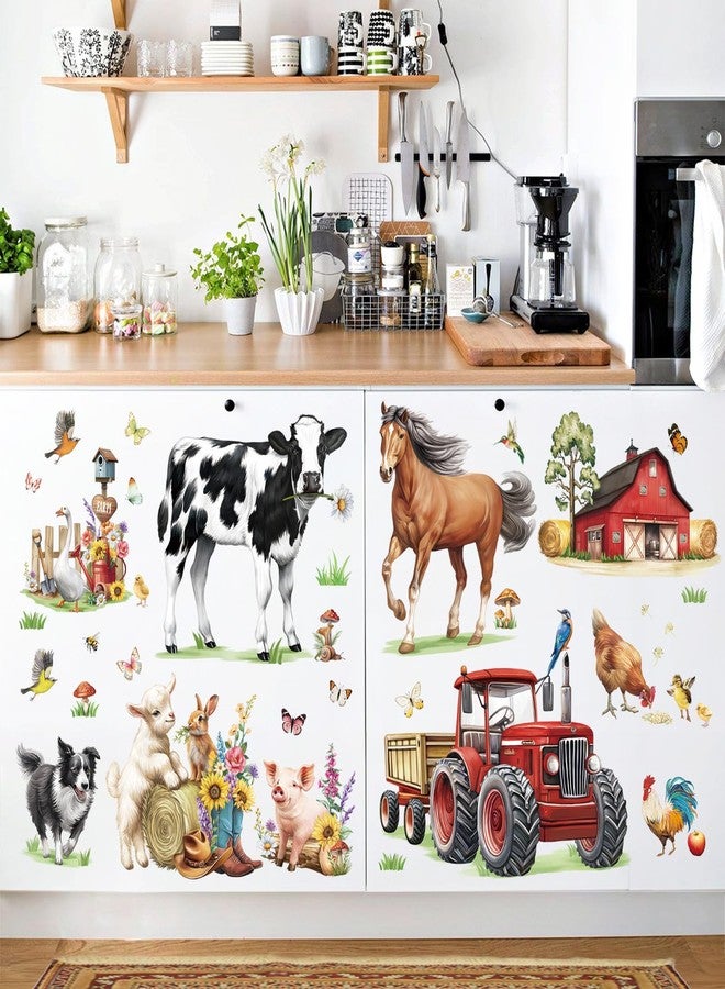 decalmile Farm Animal Wall Decals Horse Cow Farmhouse Truck Wall Stickers Bedroom Living Room TV Background Wall Decor - Image 2