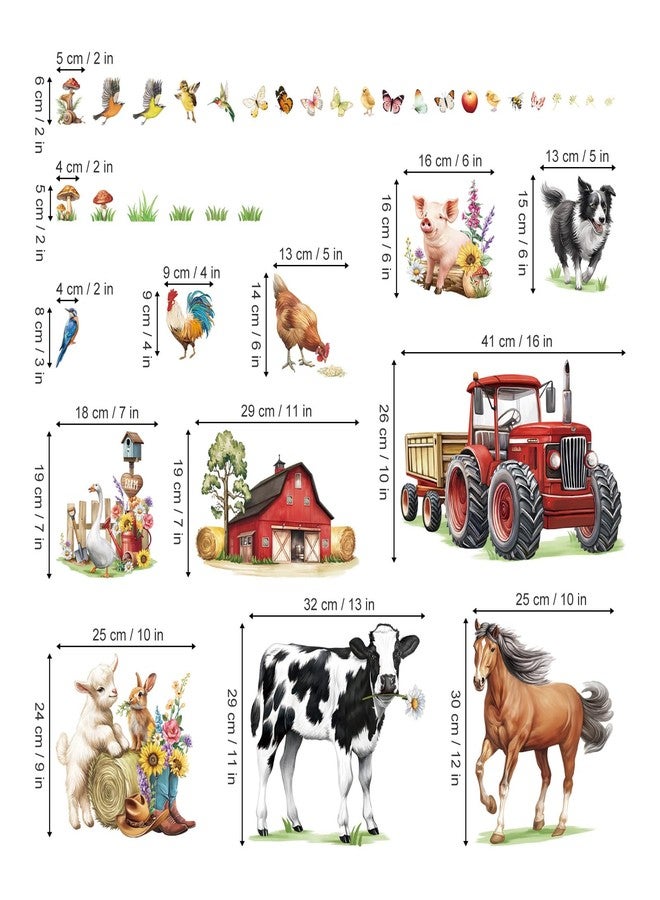 decalmile Farm Animal Wall Decals Horse Cow Farmhouse Truck Wall Stickers Bedroom Living Room TV Background Wall Decor - Image 4
