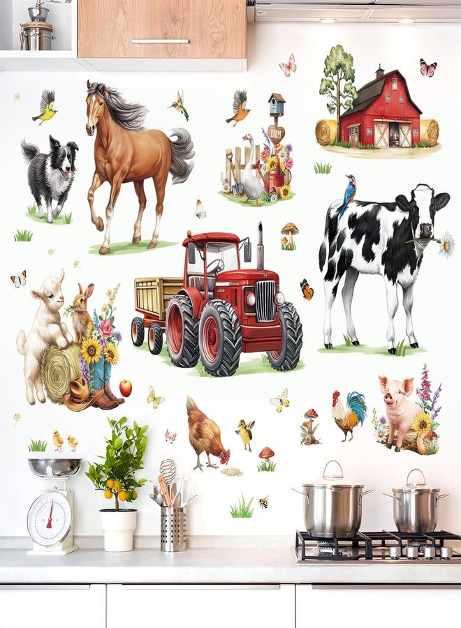 decalmile Farm Animal Wall Decals Horse Cow Farmhouse Truck Wall Stickers Bedroom Living Room TV Background Wall Decor - Image 1