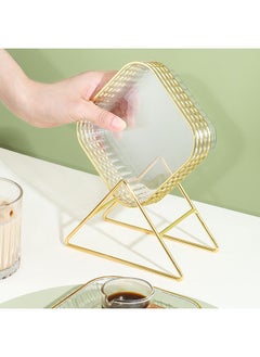 Hihonor 8 Pack Clear PET Plastic Plates Dessert Plates Snack Dishes With Rack, Clear For Home Kitchen Office  - Image 1