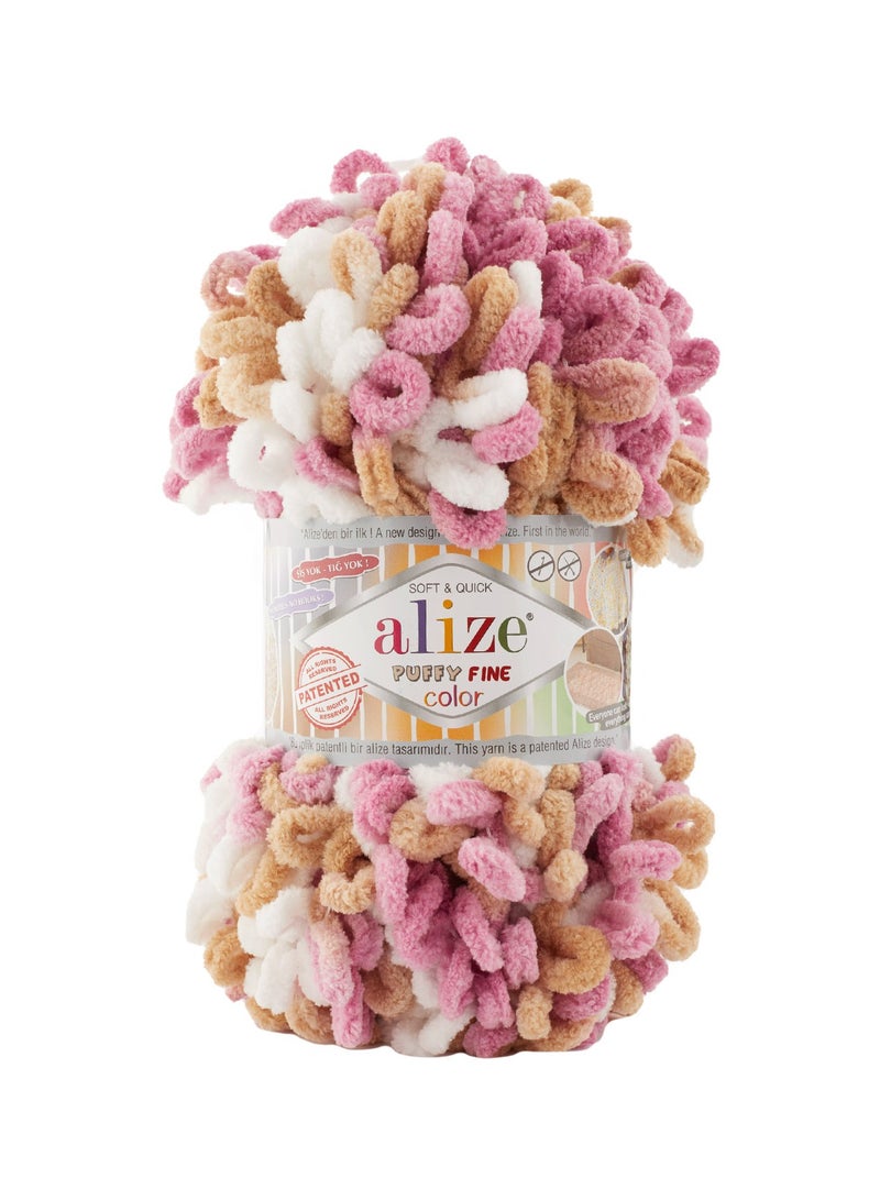 ALIZE 5 Pcs Set Of Alize Puffy Small Loop Fine Color Yarn Turkey 6402