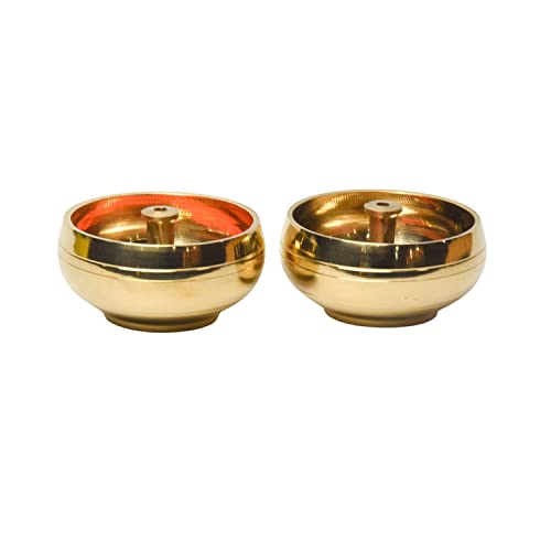 Bhimonee Decor Pure Brass Kuber Pyali Deep | Traditional Deepak Diya for Pooja & Home Temple | Spiritual Aarti & Ritual Decor | 1.25 Inches, 140gm - Image 3