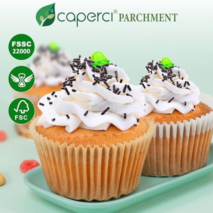 Caperci Parchment 200pcs Jumbo Muffin Liners for Baking Natural Paper Large Cupcake Liners for Jumbo Muffin Pan, Balanced Non-Stick/Excellent Grease-proof, No Smell, Food Grade (Natural) - Image 5
