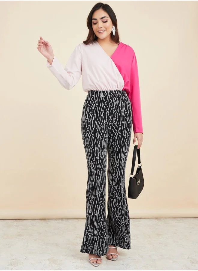ستايلي Colorblock Wrap Front Regular Fit Bodysuit