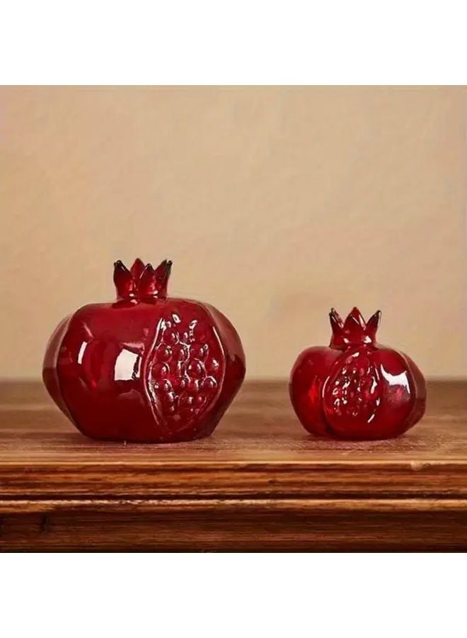 Red Pomegranate Vase Modern Glass Planter Hydroponic Floral Pot Home Dining Office Decor - Image 5