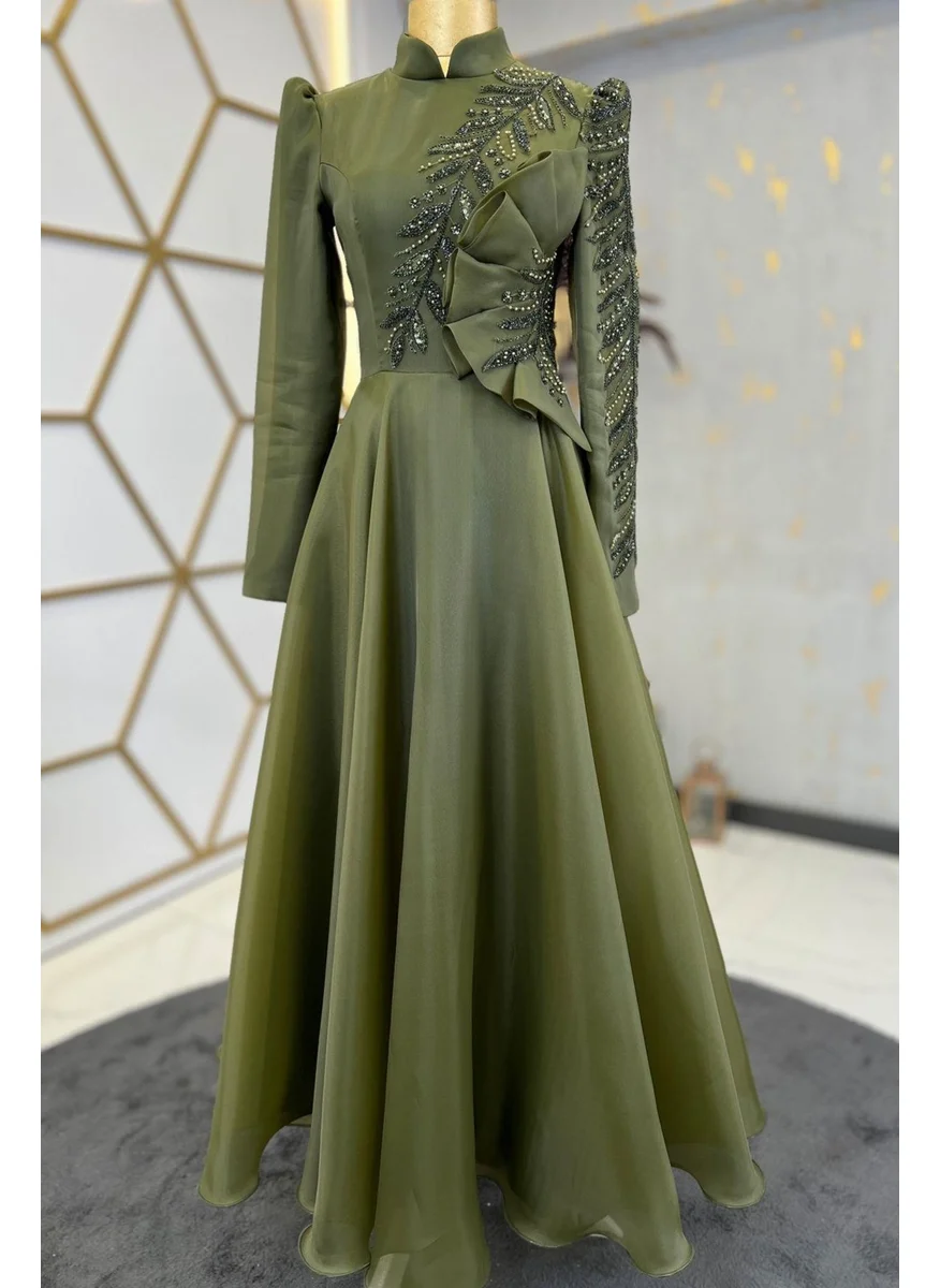 Esilanur Ela Hijab Evening Dress Green