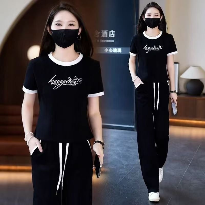Casual Sportswear Suit for Women 2026 Summer New Stylish Mom Outfit Fashionable Loose Plus Size Slimming Two-Piece Set - Image 4