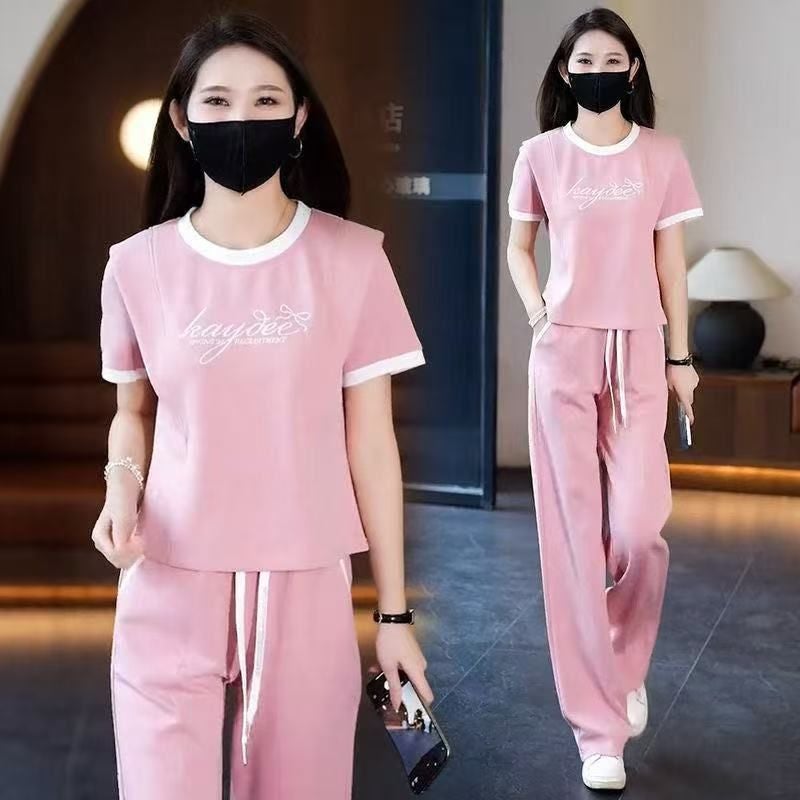 Casual Sportswear Suit for Women 2026 Summer New Stylish Mom Outfit Fashionable Loose Plus Size Slimming Two-Piece Set - Image 5