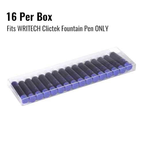 WRITECH W-1784 Cartridge Blue Ink: 16ct Blue Ink Cartridges Set Clictek Fountain Pens - Image 3