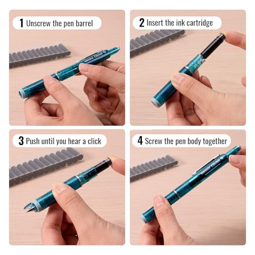 WRITECH W-1784 Cartridge Blue Ink: 16ct Blue Ink Cartridges Set Clictek Fountain Pens - Image 2
