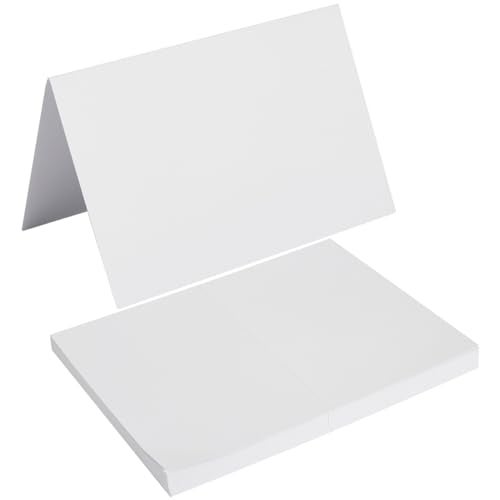 Toperd 50 Pack Blank Cards Folded Cardstock Thank You Blank Greeting Cards for Invitations, Wedding, Greeting Cards, All Occasion DIY, 4x6 Folded Cards White - Image 1