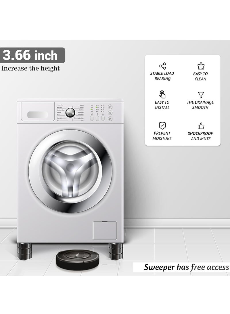SYOSI Anti Vibration Pads for Washing Machine 4Pack Stackable Shock Noise Cancelling Washer Dryer Isolation Pad - Non-slip Noise Cancelling and Shock Support Protects Pedestals Fits Most Models - Image 4