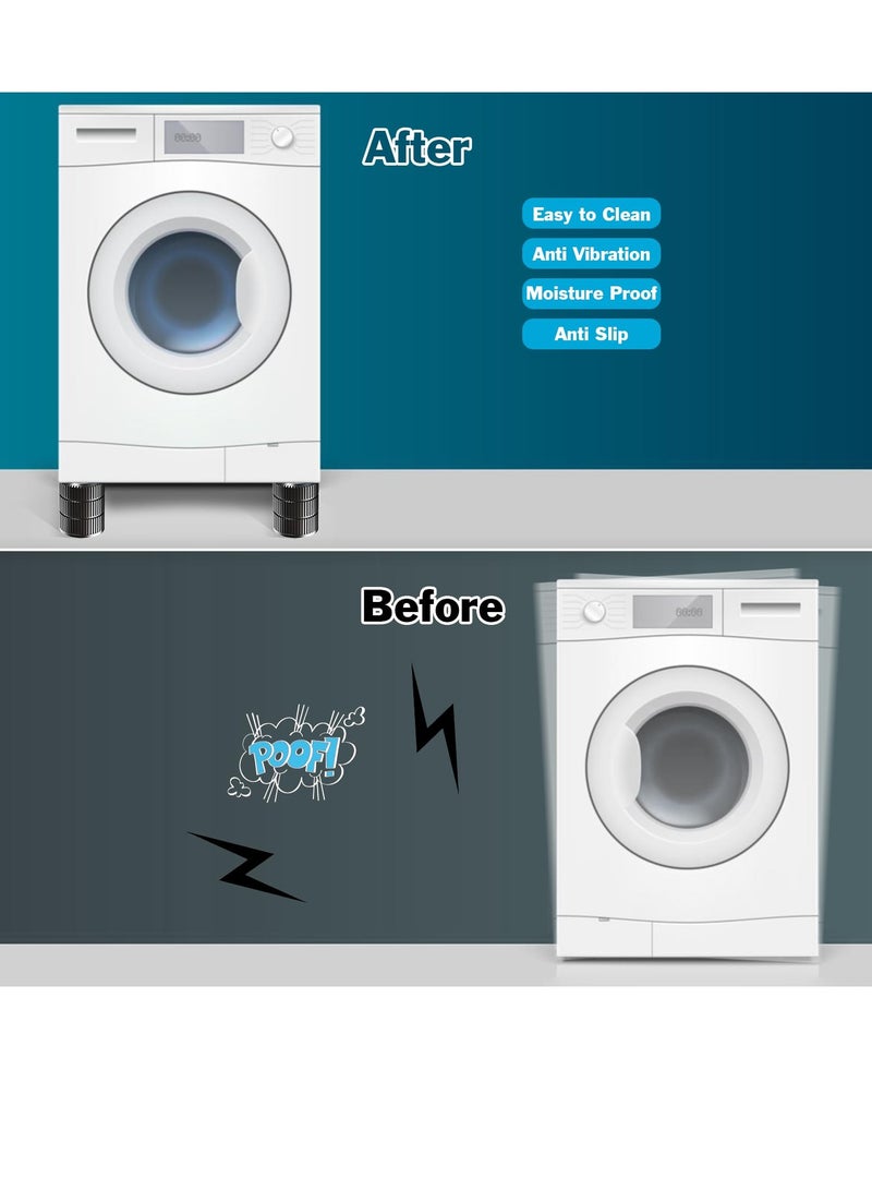 SYOSI Anti Vibration Pads for Washing Machine 4Pack Stackable Shock Noise Cancelling Washer Dryer Isolation Pad - Non-slip Noise Cancelling and Shock Support Protects Pedestals Fits Most Models - Image 3