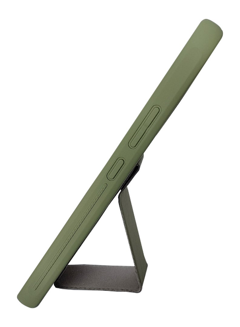 Theodor غطاء واقي من السيليكون مضاد للصدمات مع حامل بقبضة أصابع مغطى بالكامل لجهاز سامسونج S23 ألترا باللون الأخضر - Image 2