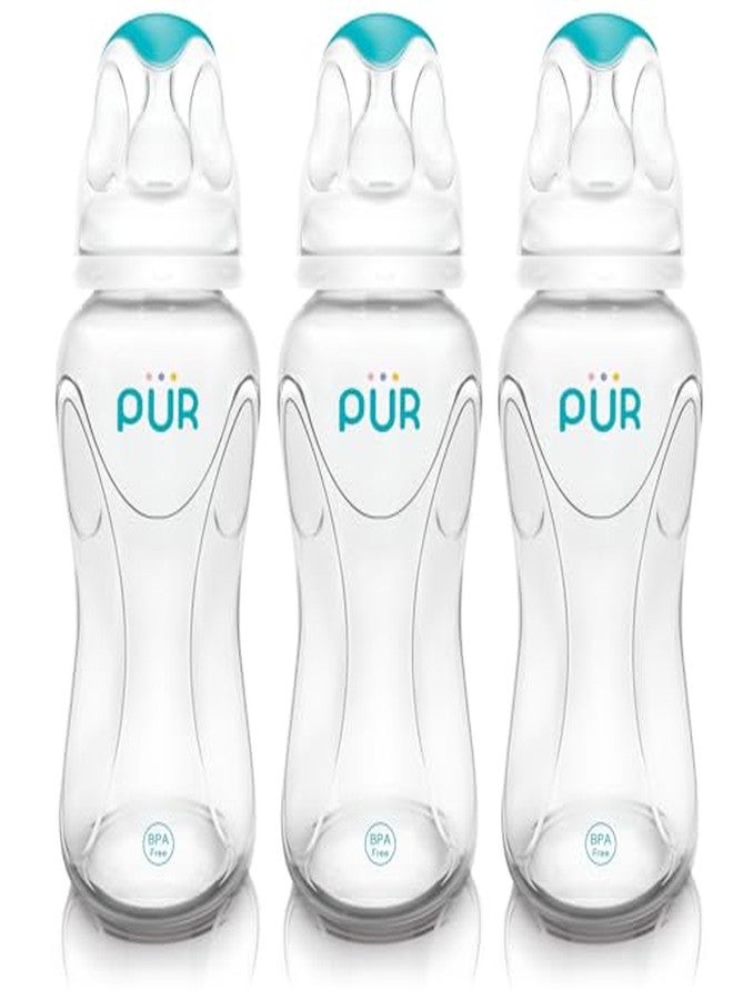 Pur Advanced Slim Plastic Baby Feeding Bottle Set| BPA Free | Ideal for 3 Months+| Designed to Resemble Breastfeeding | Uniquely Designed Nipple with a Air Value | Pack of 3 | 250ml | 1806 - Image 2