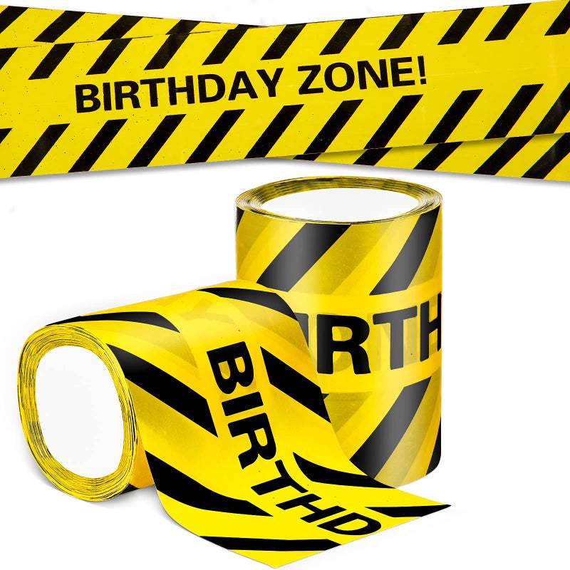 Kasyat 2 Rolls 132 Feet Construction Party Tape Themed Caution Tape for Birthday Party Supplies Construction DecorationsClassic Style - Image 2