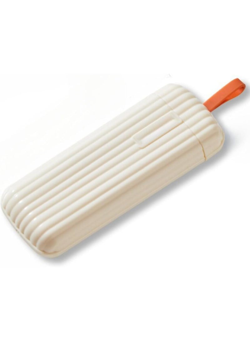 Suntown Travel Pill Organizers, BPA Free Portable Pill Box with Hanging Rope, Pull-Out Compartments, Pill Box for Supplements, Pills, 3 Times a Day, Vitamins Medication Organizer, Beige - Image 1