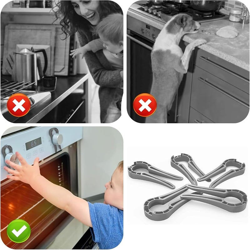 Solaticdo Gas Stove Knob Locks, 5pcs Stove Knob Locks for Child Safety, Heat-Resistant, Baby Proof Oven Knob Covers Locks for Kids and Pets - Image 5