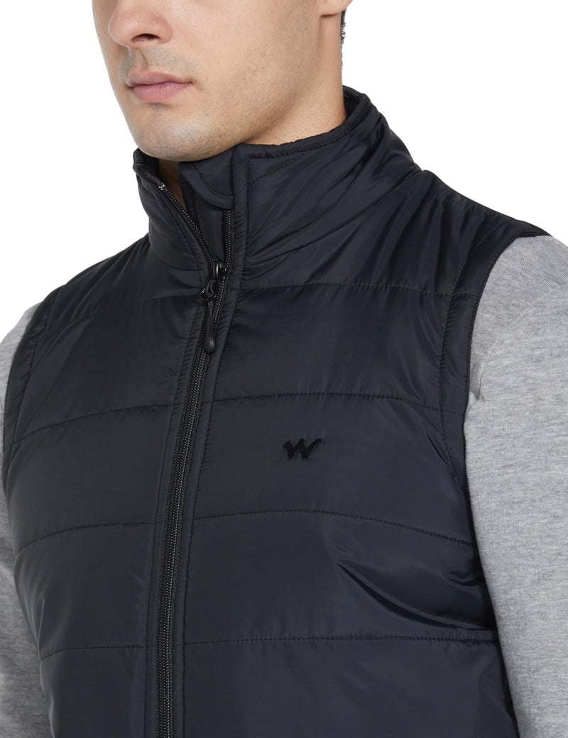 Wildcraft Men Alpine Solid Nylon Blend Collored Casual Quilted Vest, Full Sleeve - Regular fit, Black, M - Image 3