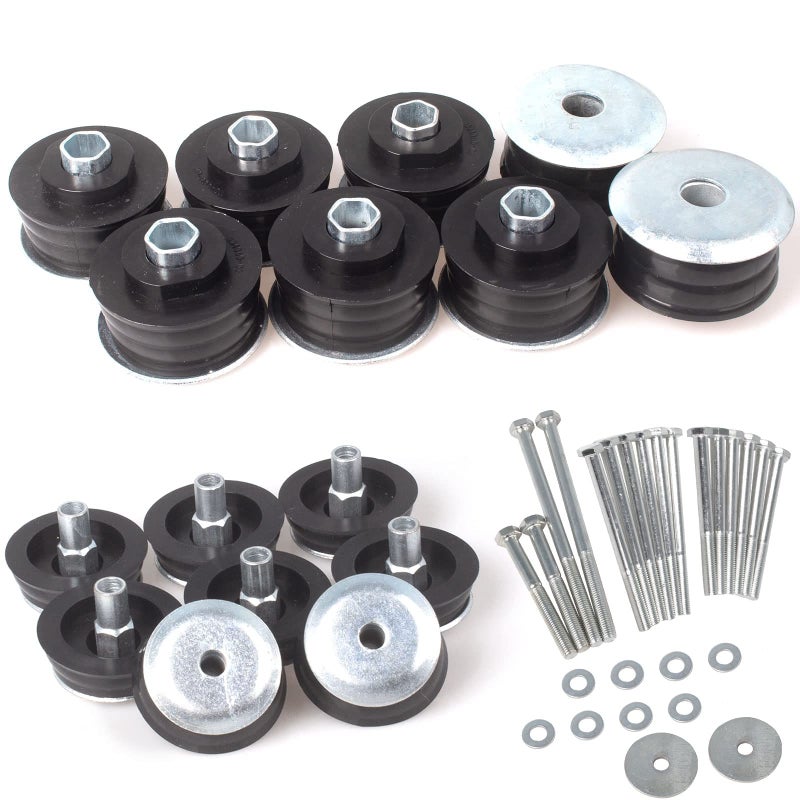 iKer Body Mount Bushing Kit Compatible with Ford F250 F350 20082016 Super Duty 2WD 4WD Polyurethane Cab Body Mount Steel Sleeves Hardware Black