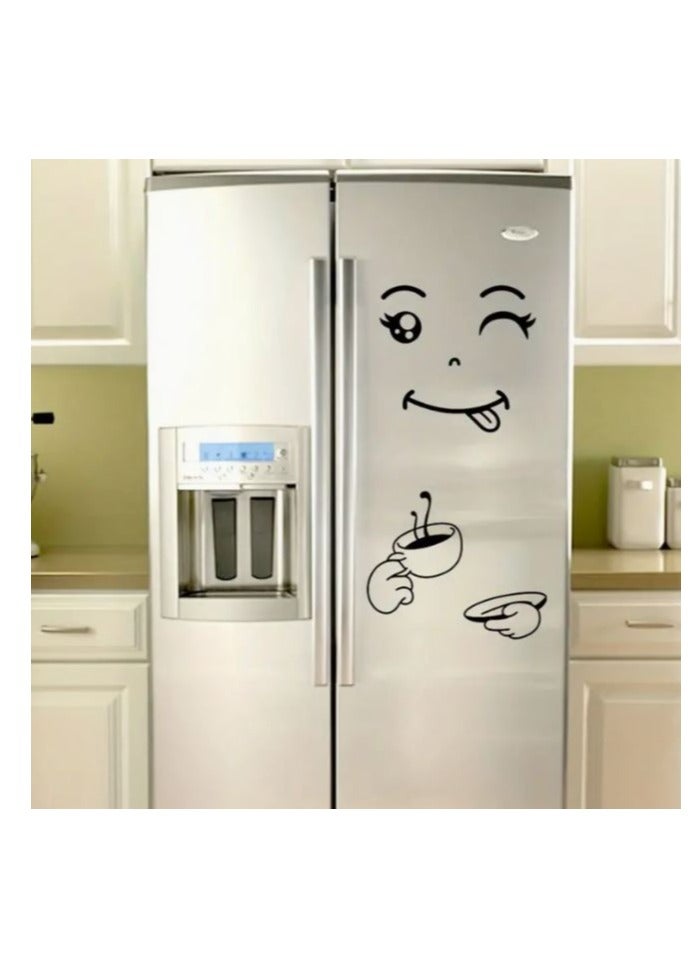 راين ملصقات حائط من الفينيل - تصميمات شوكة وكوب قهوة وكؤوس عصرية | مقاومة للماء وقابلة للإزالة للثلاجة والزجاج وديكور المنزل - Image 1