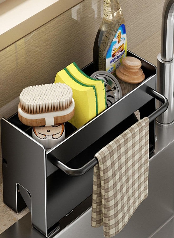 RAKSONIC Kitchen Sink Caddy Organizer,Sponge Holder for Kitchen Sink with Drain Board,Stainless Steel - Image 1
