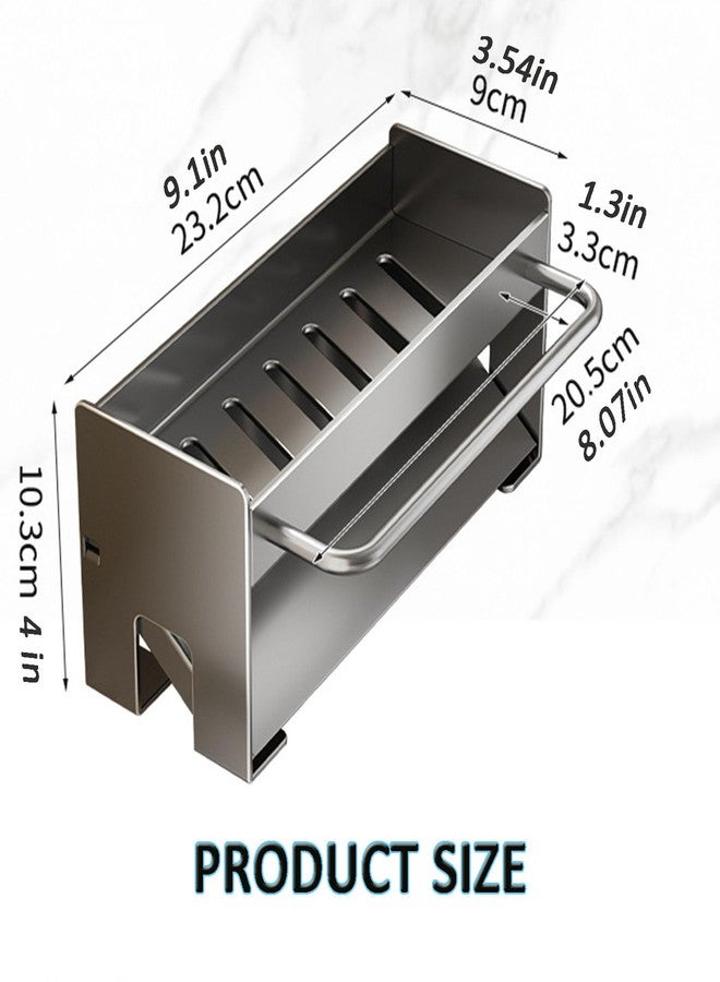 RAKSONIC Kitchen Sink Caddy Organizer,Sponge Holder for Kitchen Sink with Drain Board,Stainless Steel - Image 5