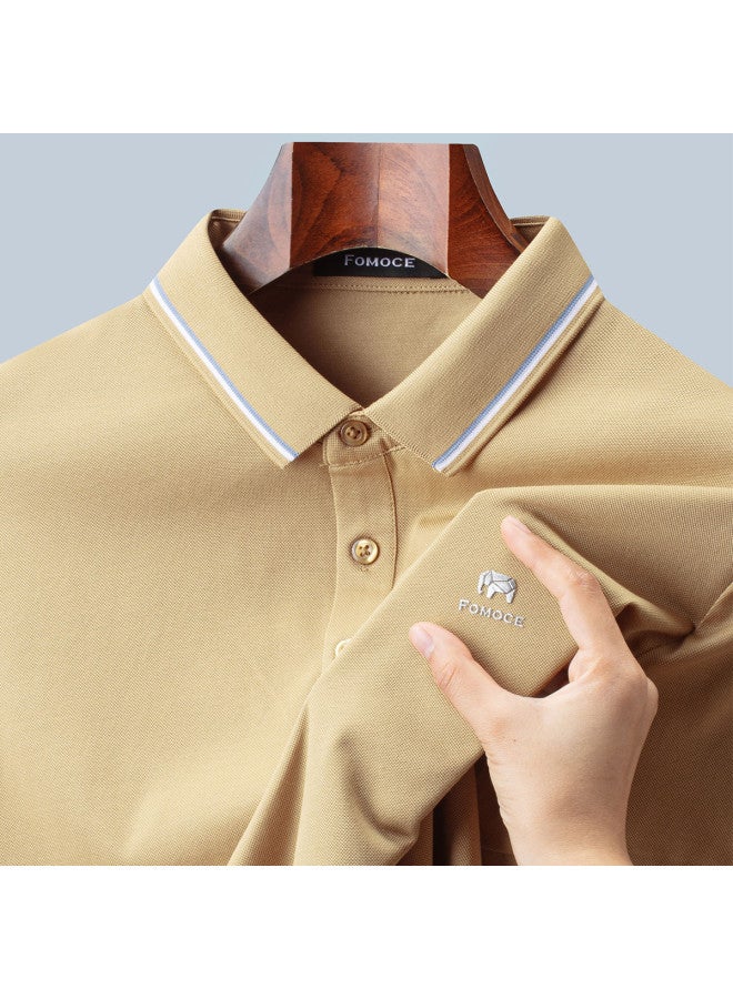 Fomoce 2024 Summer Men's Business Polo Shirt Short Sleeve T-shirt - Image 3