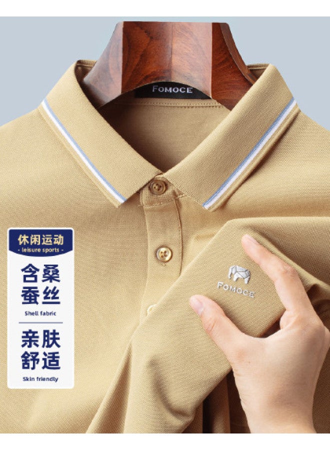 Fomoce 2024 Summer Men's Business Polo Shirt Short Sleeve T-shirt - Image 1