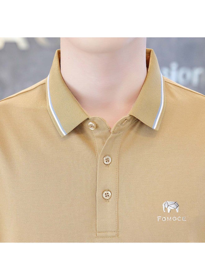 Fomoce 2024 Summer Men's Business Polo Shirt Short Sleeve T-shirt - Image 4