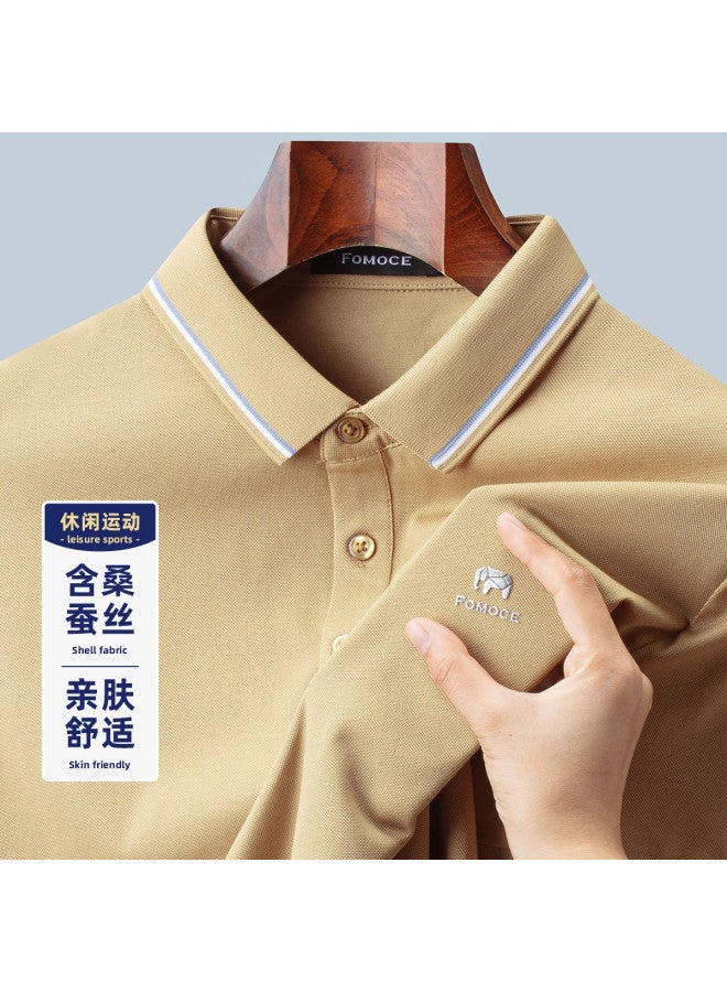 Fomoce 2024 Summer Men's Business Polo Shirt Short Sleeve T-shirt - Image 2