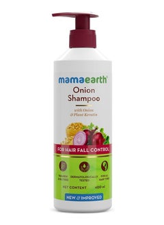 Mamaearth Mamaearth Onion Shampoo for Anti Hair Fall & Hair Growth with Onion Oil & Plant Keratin 400ml  - Image 1