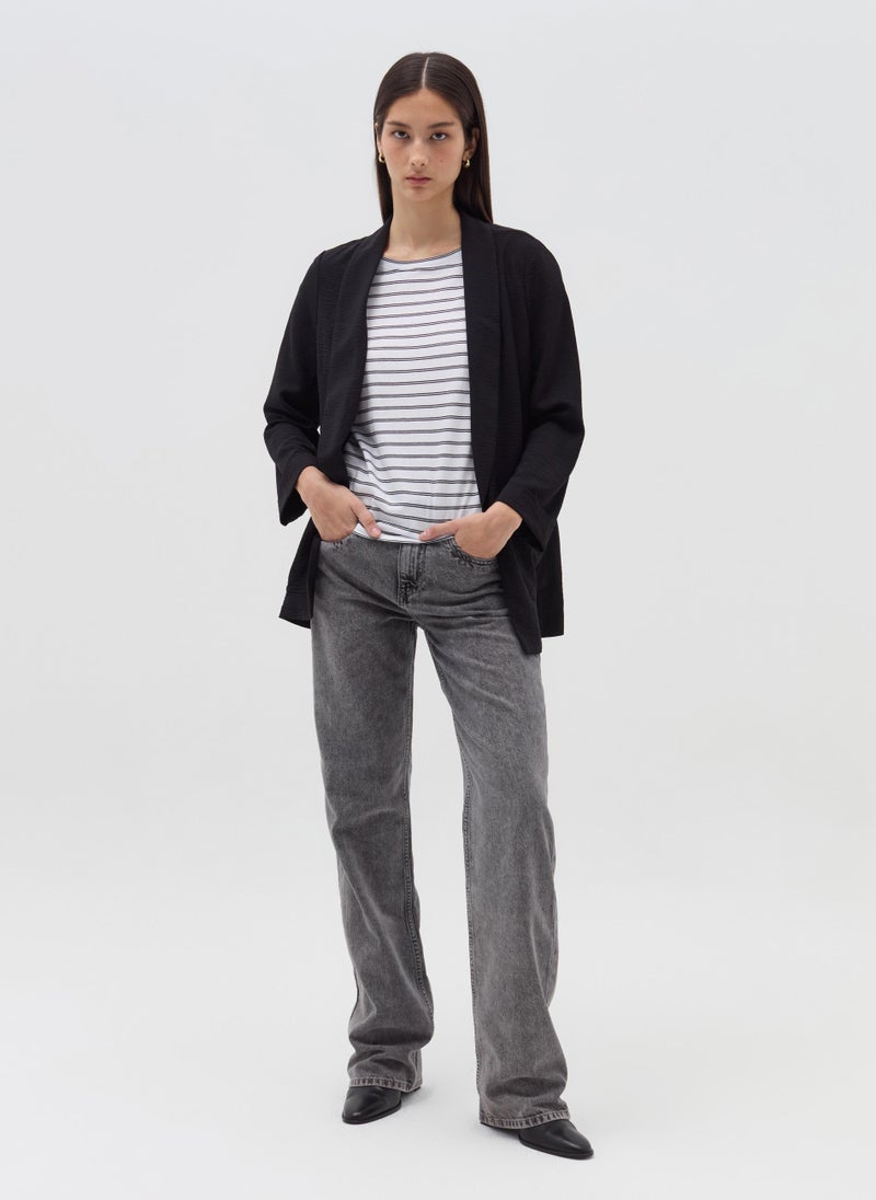 او في اس Open crinkle-effect fluid blazer - Image 2