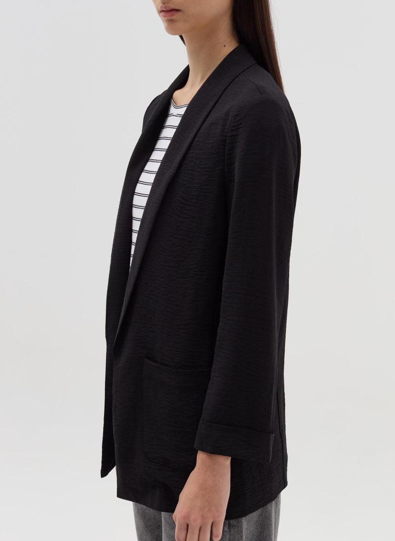 او في اس Open crinkle-effect fluid blazer - Image 4