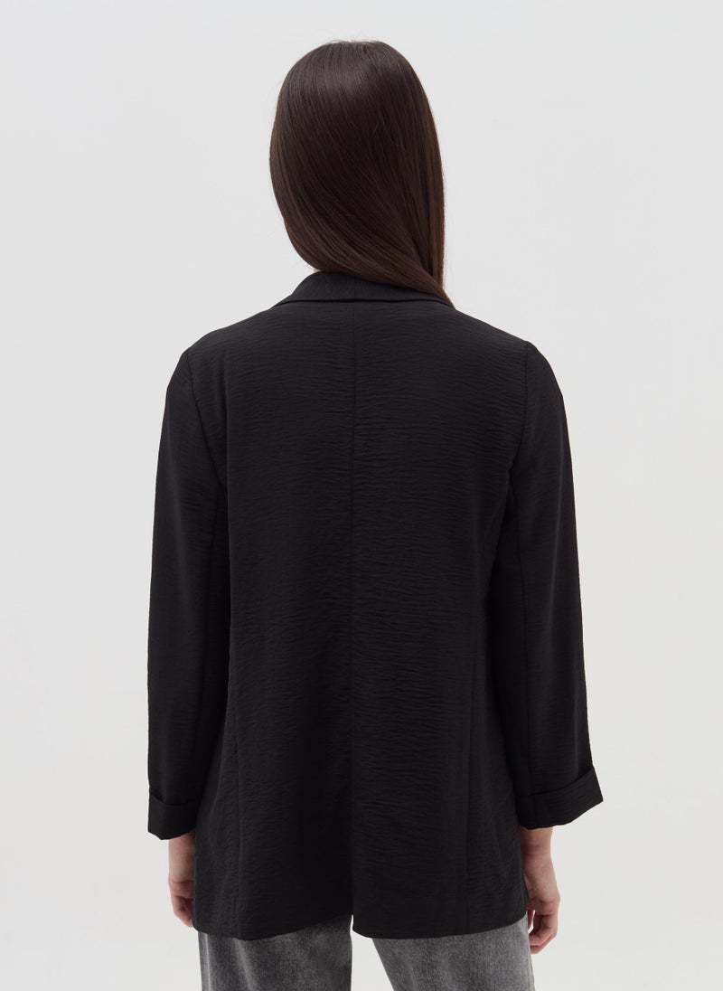 او في اس Open crinkle-effect fluid blazer - Image 3