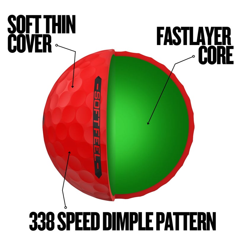 Srixon Soft Feel Golf Balls, Soft Feel 14, Brite Red - Image 5