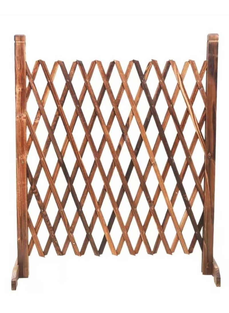 LINGWEI Wooden Trellis Fence Brown 98x120cm - Image 1
