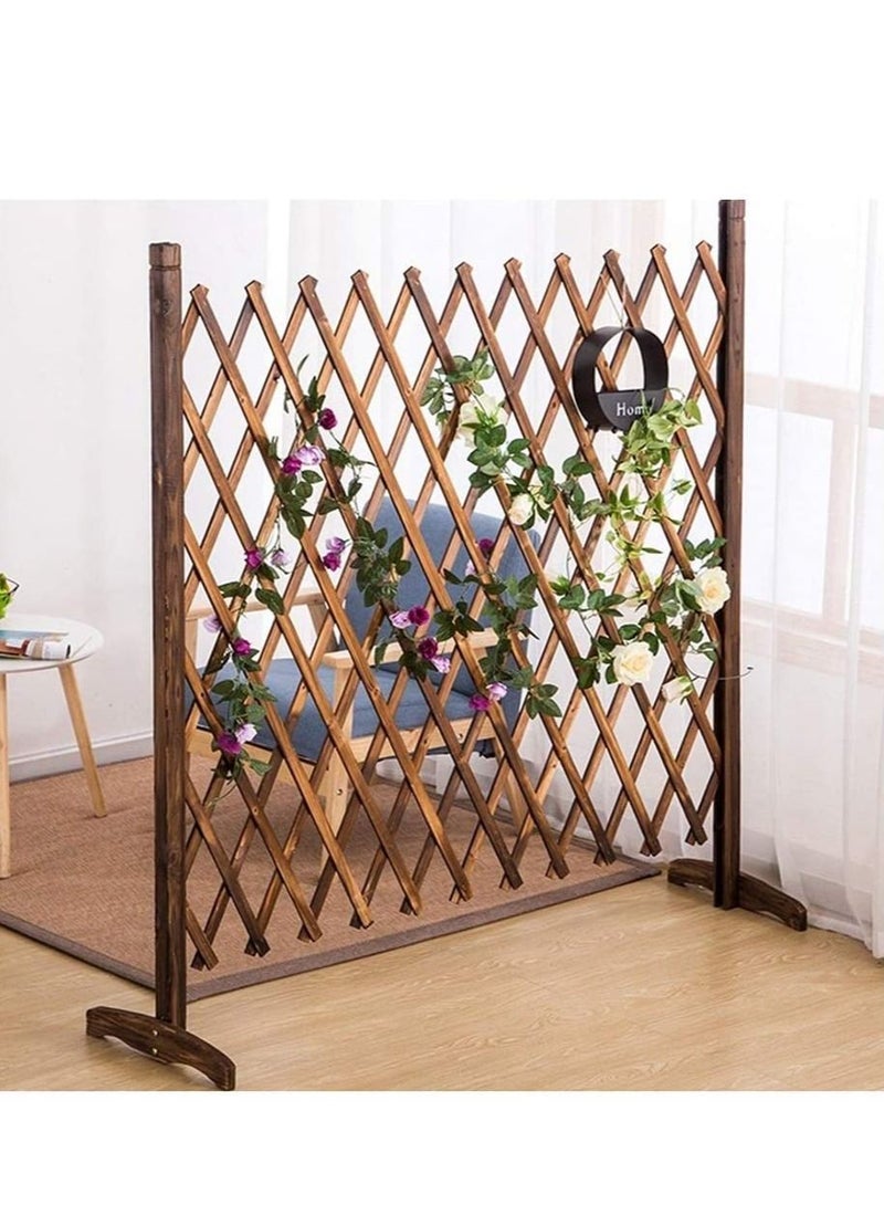 LINGWEI Wooden Trellis Fence Brown 98x120cm - Image 3