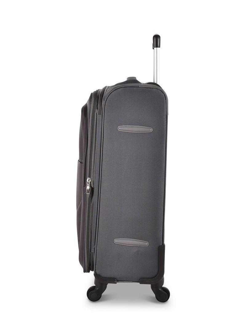 Track Luggage 3 Piece Sets Soft Trolley Travel Bag Lightweight Suitcase Sets Size 20/24/28 Inch Grey - Image 4