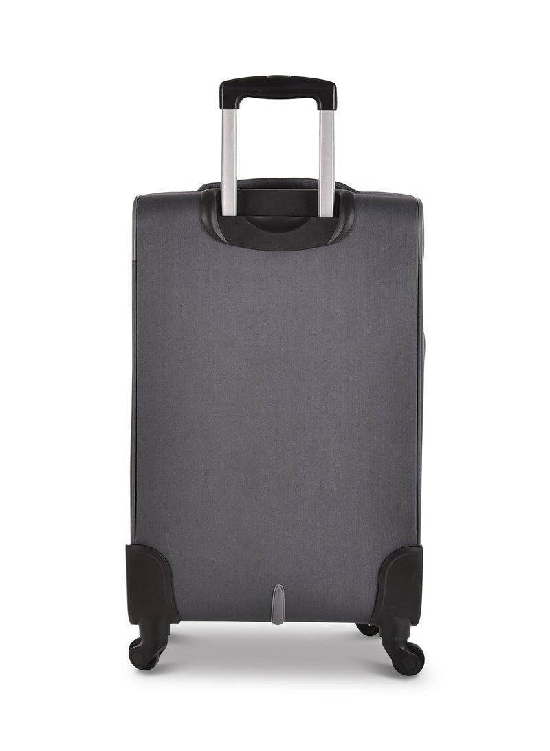 Track Luggage 3 Piece Sets Soft Trolley Travel Bag Lightweight Suitcase Sets Size 20/24/28 Inch Grey - Image 5