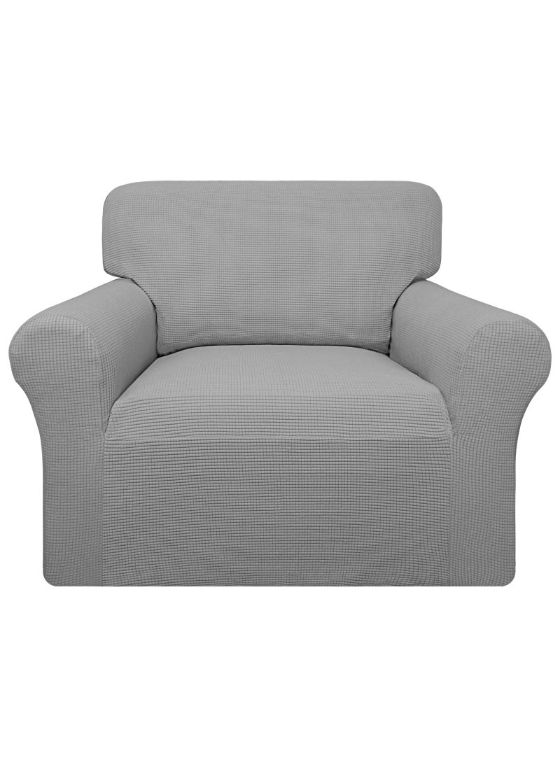 Easy-Going EasyGoing 100 Waterproof Chair Couch Cover Dual Waterproof Sofa Cover Stretch Jacquard Sofa Slipcover Leakproof Furniture Protector for Kids Pets Dog and Cat Chair Light Gray 